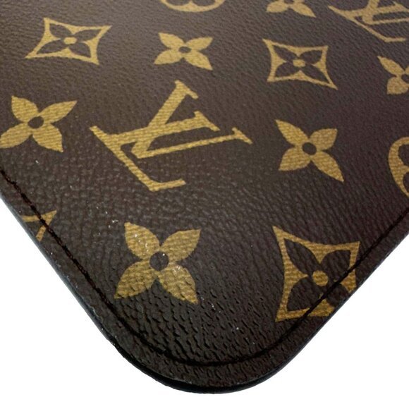 Louis Vuitton Neverfull Monogram Canvas Pochette Wristlet Brown - Picture 8 of 14
